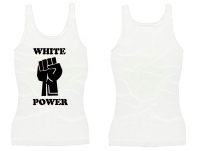 Frauen Top - White Power - weiß/schwarz