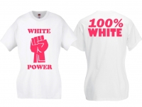 Frauen T-Shirt - White Power - weiß/pink - groß