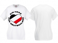 Frauen T-Shirt - Ein Herz für Deutschland - weiß