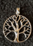 Silber Kettenanhänger - keltischer Baum - groß - 925 Sterlingsilber