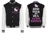 Frauen College Jacke - schwarz/weiß - Aryan Unicorn - Motiv 3