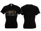 Frauen T-Shirt - Love our Race - schwarz/bunt - Motiv1