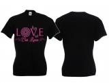 Frauen T-Shirt - Love our Race - schwarz/lila - Motiv1