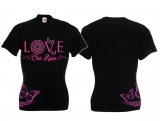 Frauen T-Shirt - Love our Race - schwarz/lila - Motiv2