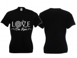 Frauen T-Shirt - Love our Race - schwarz/weiß - Motiv1