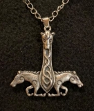 Halskette - Thors Hammer - Pferde - keltisch