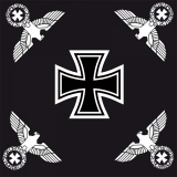 Fahne - 120x120 - Eisernes Kreuz mit vier Reichsadlern - schwarz (68)