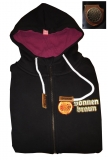 Druck18 Premium - Frauen Kapuzenjacke - Sonnenbraun - schwarz