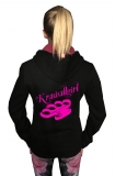 Druck18 Premium - Frauen Kapuzenjacke - Krawallgirl - schwarz/pink