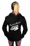 Druck18 Premium - Frauen Kapuzenjacke - Krawallgirl - schwarz/weiß