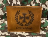 Leder Geldbeutel - Eisernes Kreuz im Lorbeerkranz
