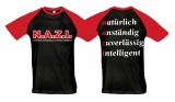 Raglan T-Shirt - N.A.Z.I. - Motiv 1 - schwarz/rot